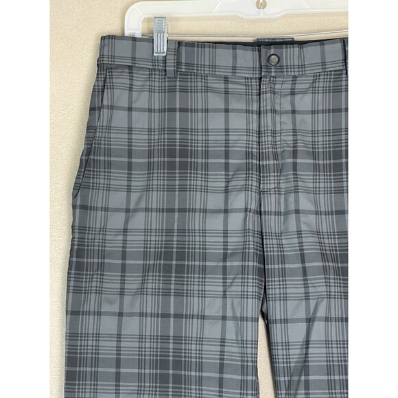 Nike Golf Pants Mens 32x32 Gray Plaid Tour Performance Dri Fit Straight Leg Pant - Picture 3 of 13